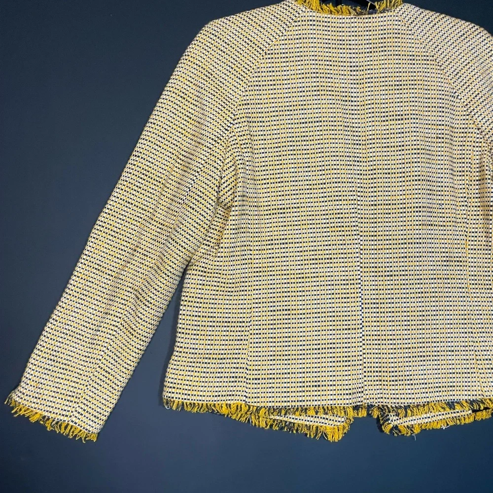 Ann Taylor Yellow and White Tweed Blazer - Picture 7 of 9